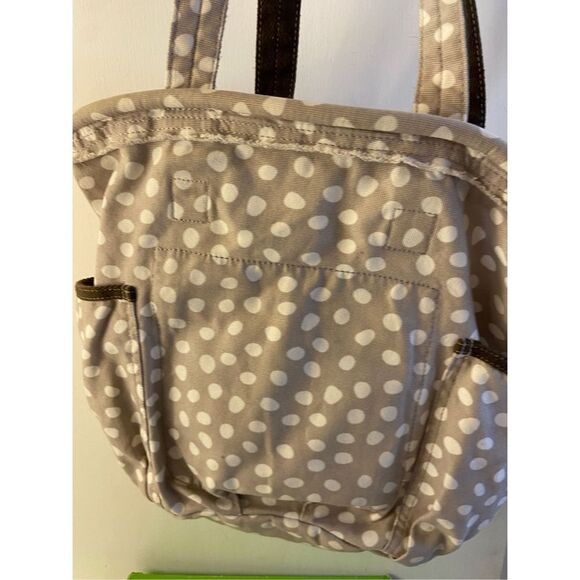 31 Thirty one metro retro bucket tote beige dots 18x15” - Picture 2 of 8
